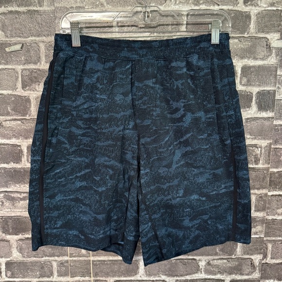 Lululemon Pace Breaker Short 9" Kinetic Blue Multi athletic blue black pockets - Picture 1 of 12